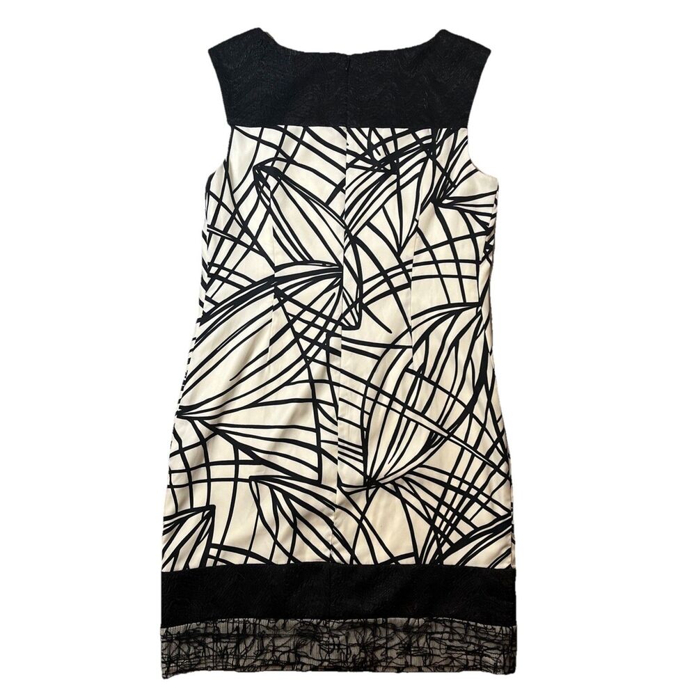 Ann Taylor Geometric Sleeveless Black and White Classic Cocktail  Dress size 8 - Picture 5 of 11